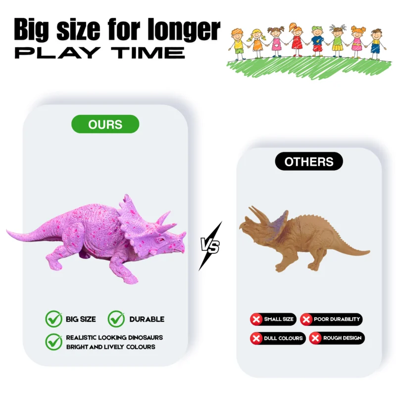 Large Triceratops Dinosaur Toy for Kids - zesthome