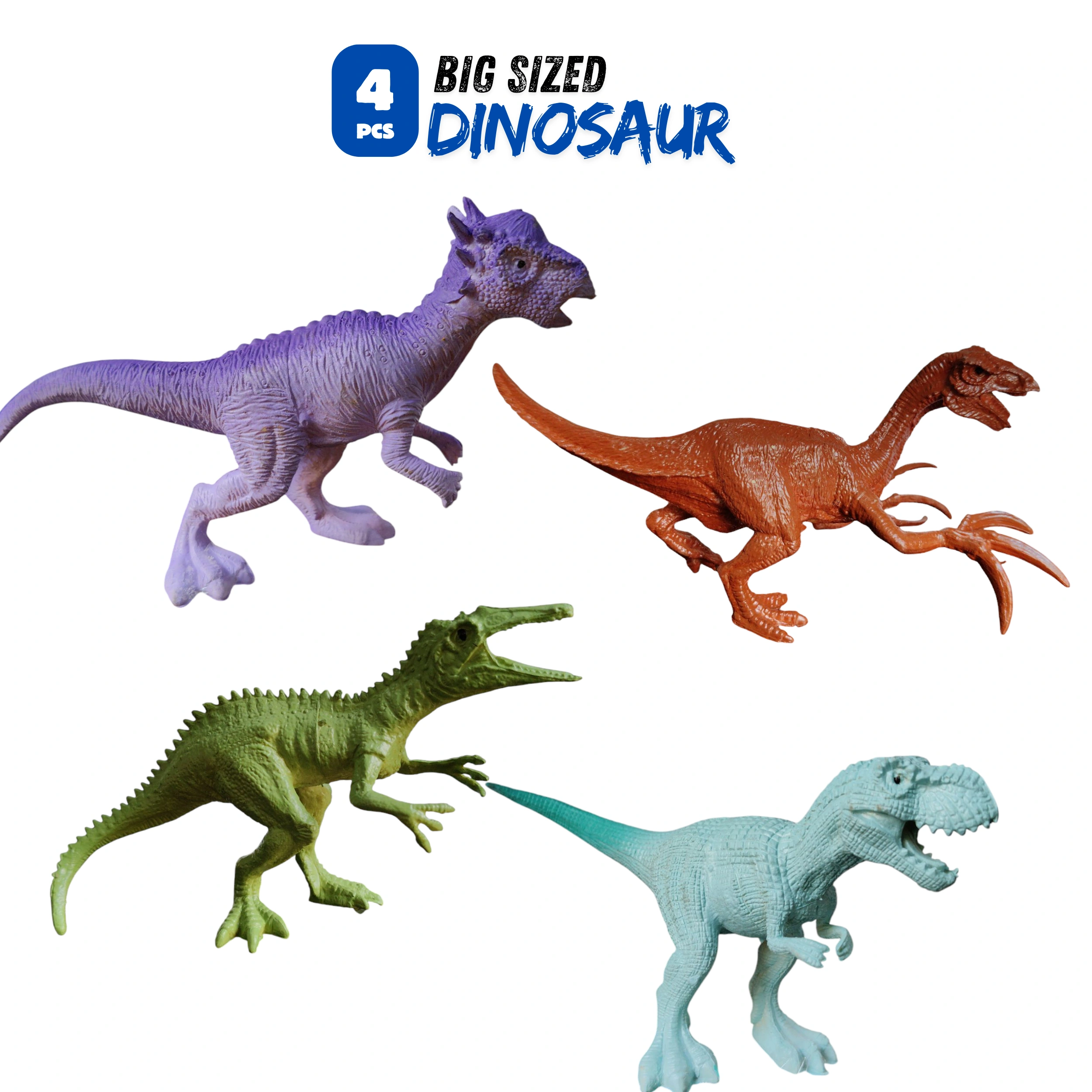 MT 4 pcs dinosaur set Big Size(rubber) for kids age(0-3Y)