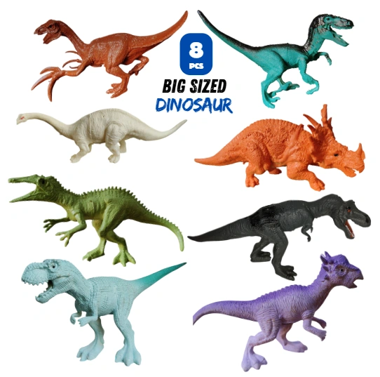 MT 8 pcs dinosaur set Big Size(rubber) for kids age(0-3Y)