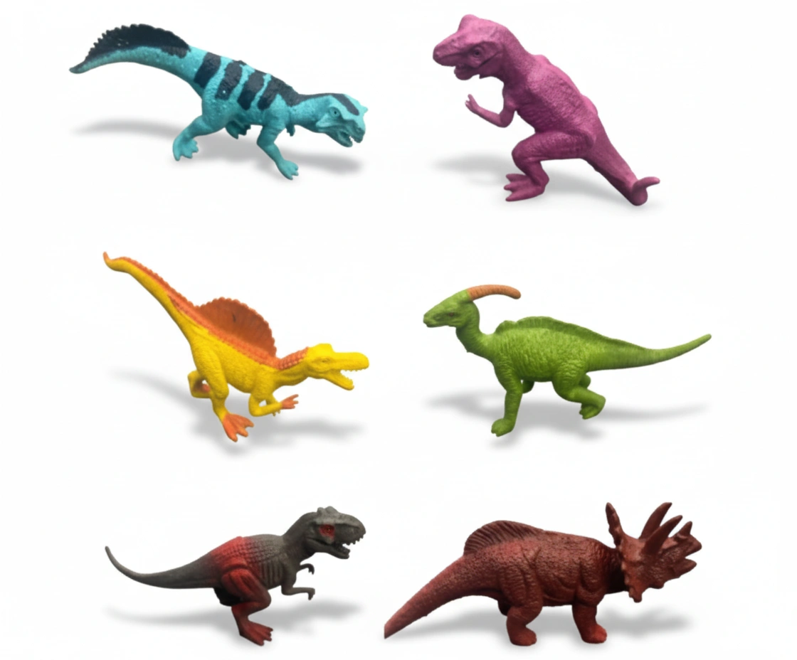 MT 6 pcs dinosaur set medium size(rubber) for kids age(0-3Y)