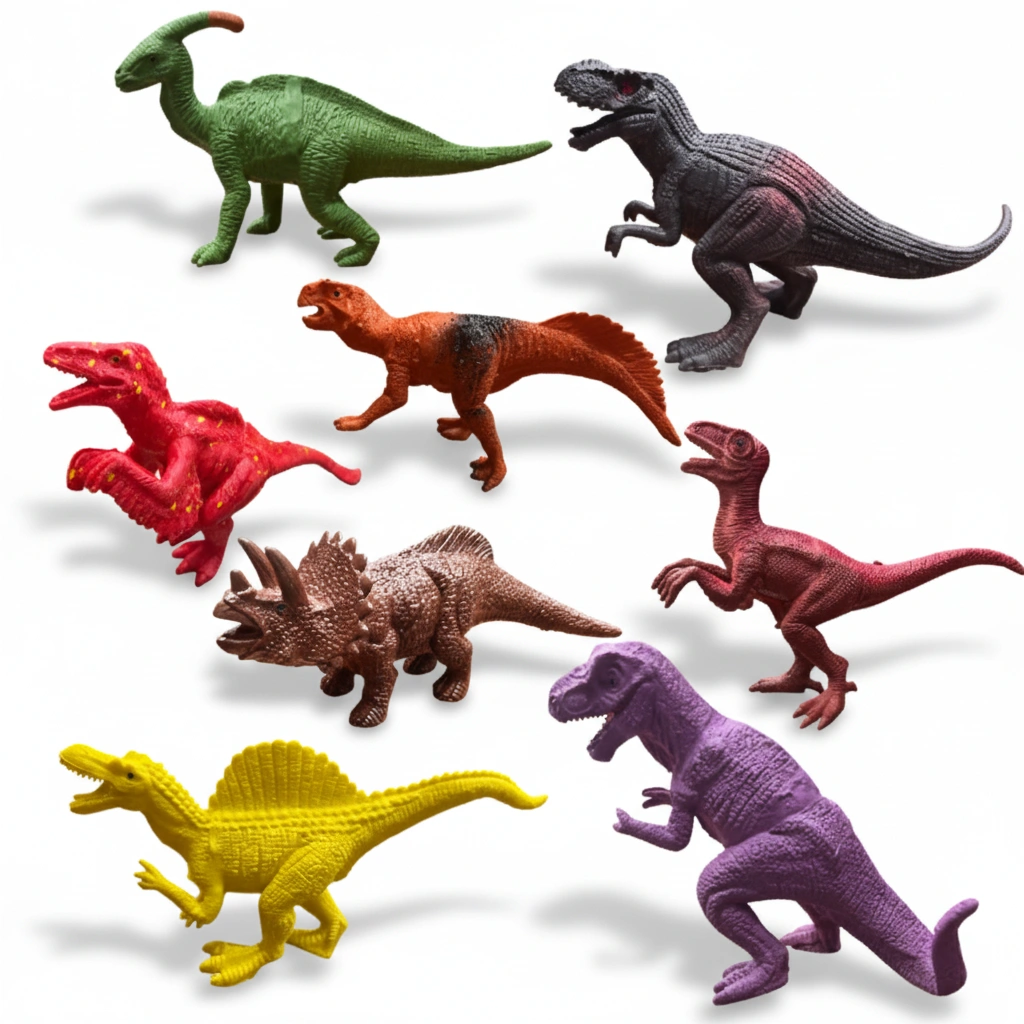 MT 8 pcs dinosaur set medium size(rubber) for kids age(0-3Y)
