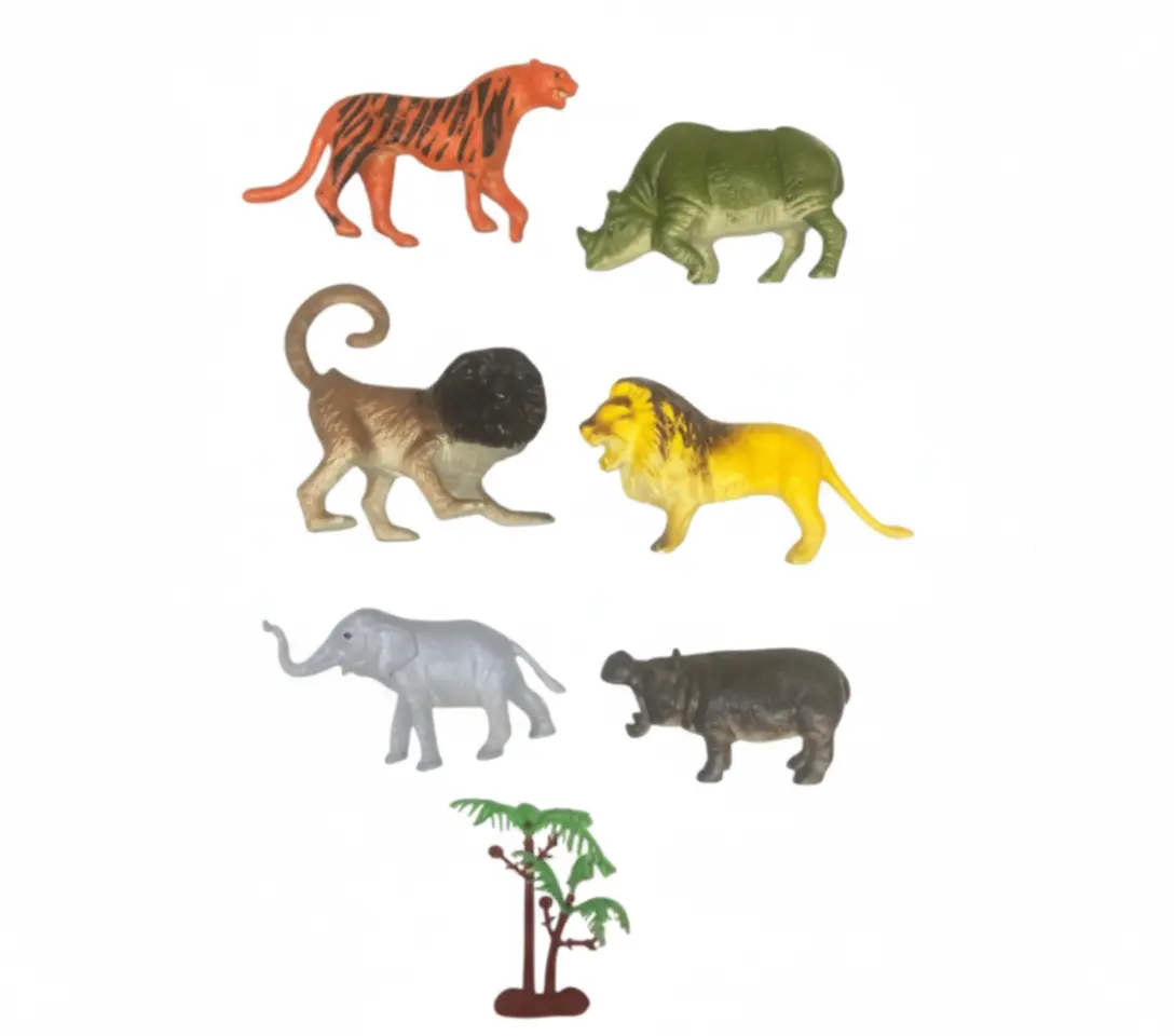 MT 6 pcs wild animal toys (plastic) for kids age (0-3Y)