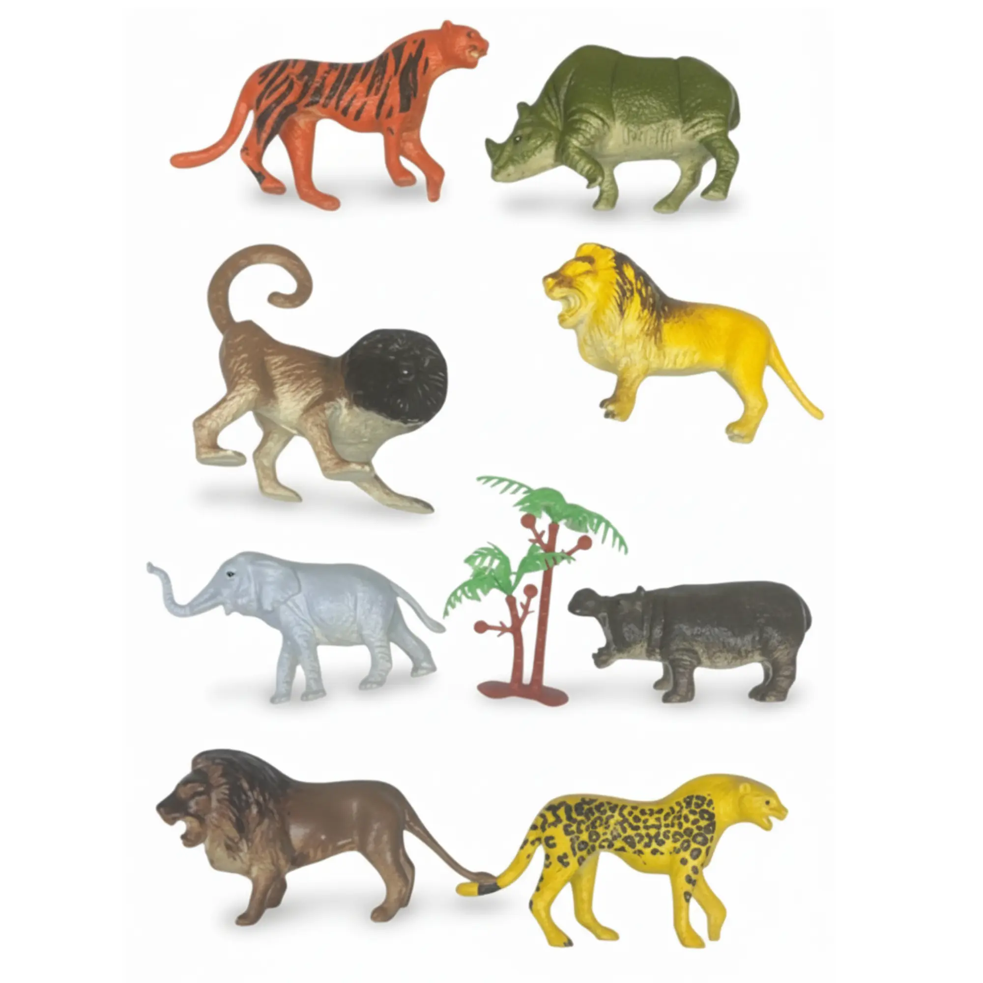MT 8 pcs wild animal toys (plastic) for kids age (0-3Y)