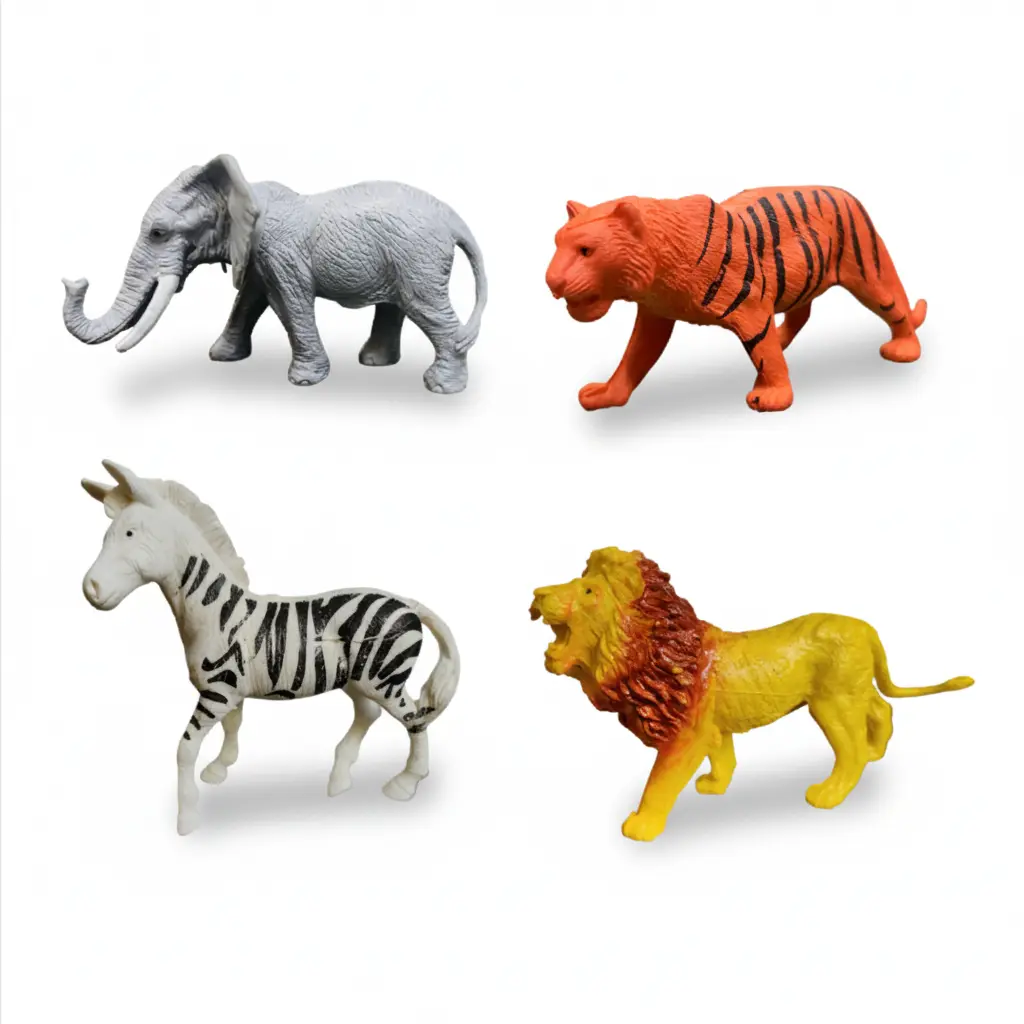 MT 4 pcs wild animals big size(rubber) for kids age(0-3Y)