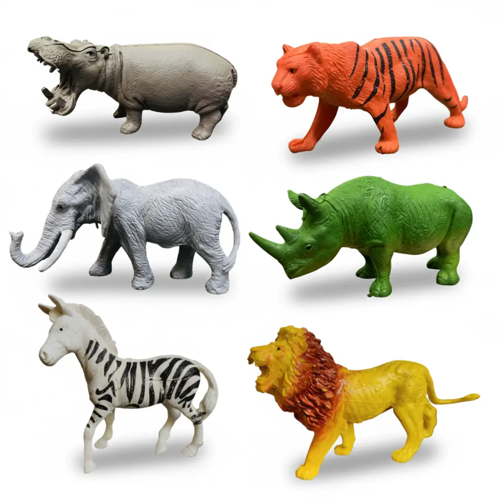 MT 6 pcs wild animals big size(rubber) for kids age(0-3Y)