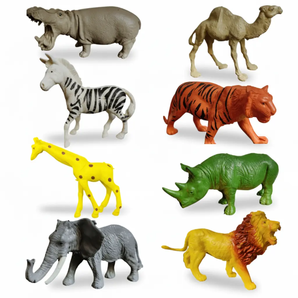 MT 8 pcs wild animals big size(rubber) for kids age(0-3Y)