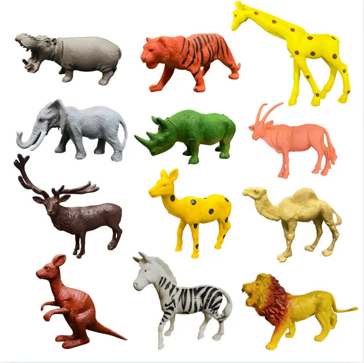 MT 12 pcs wild animals big size(rubber) for kids age(0-3Y)