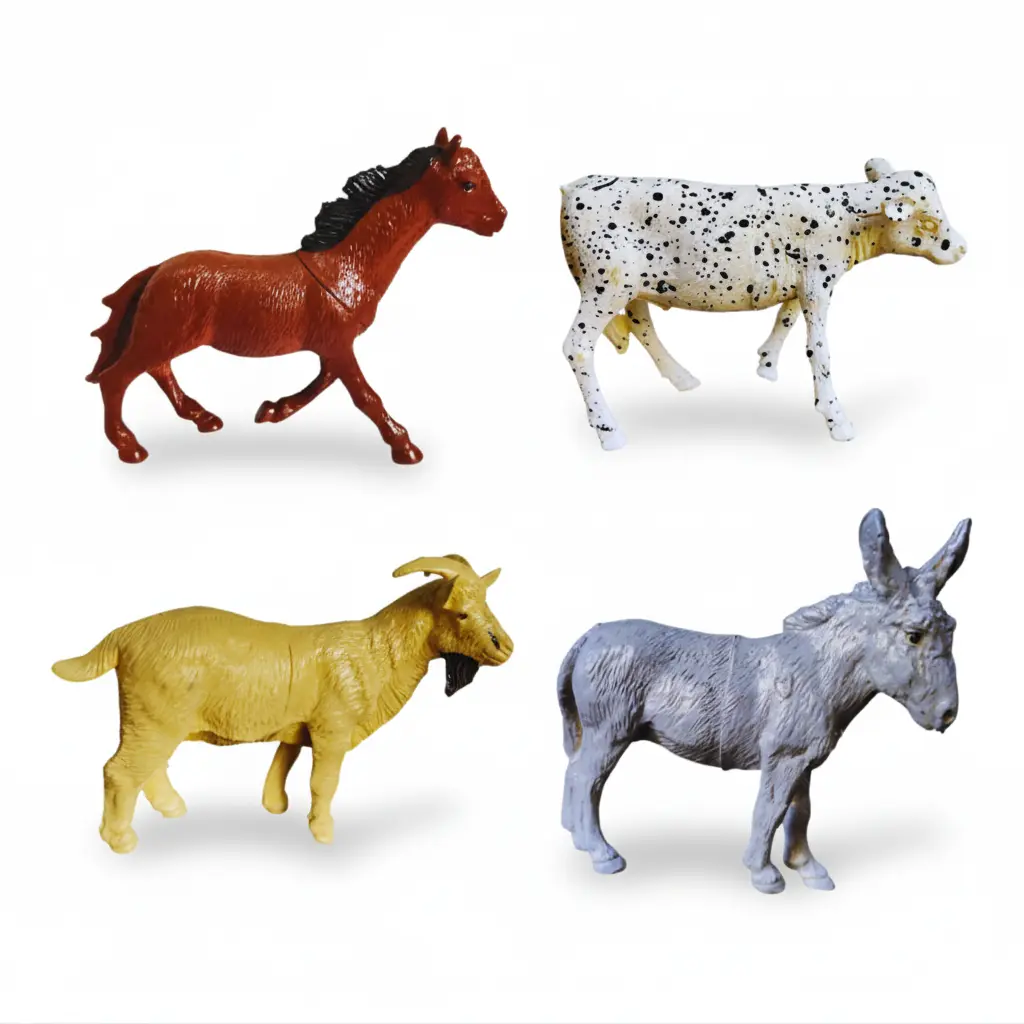 MT 4 pcs Big Size farm animal toys(rubber) for kids age(0-3Y)