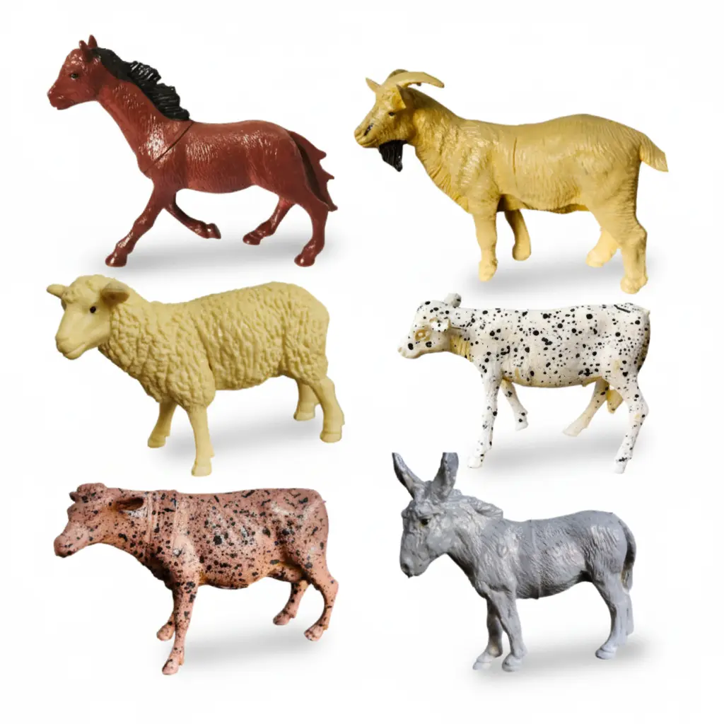 MT 6 pcs Big Size farm animal toys(rubber) for kids age(0-3Y)