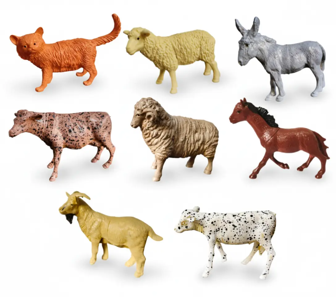 MT 8 pcs Big Size farm animal toys(rubber) for kids age(0-3Y)