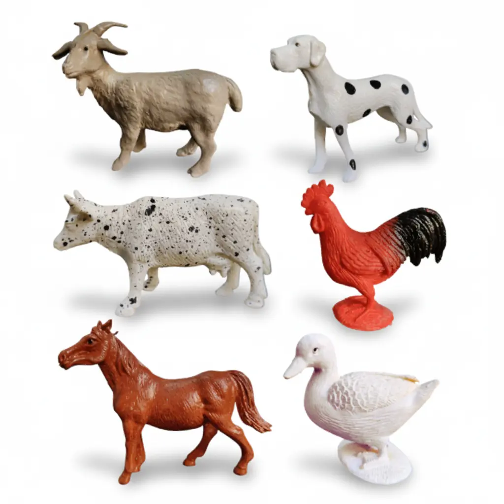 MT 6pcs farm animal toys(rubber) for kids age(0-3Y)