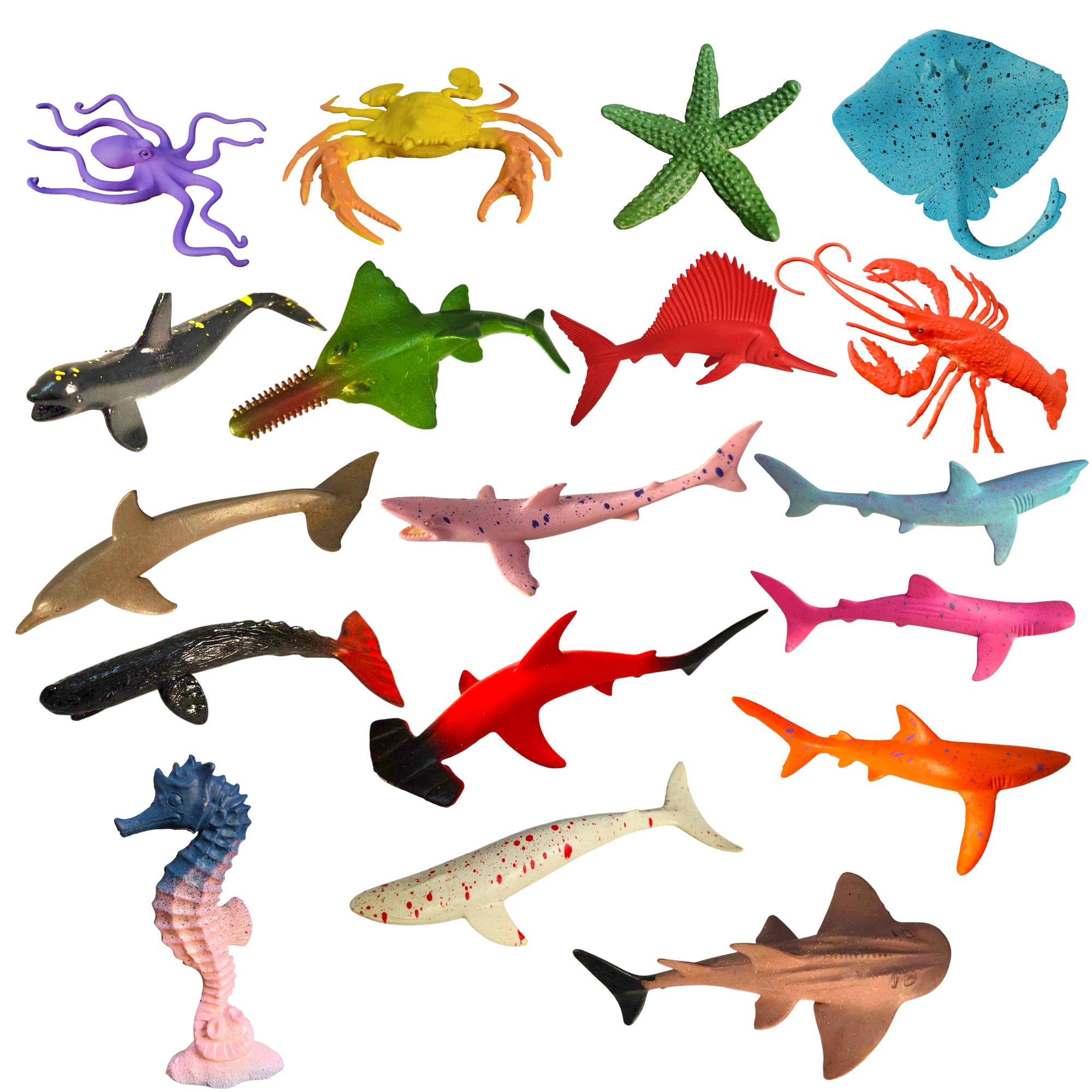 MT 18 pcs sea world animals set(rubber) for kids age(0-3Y)