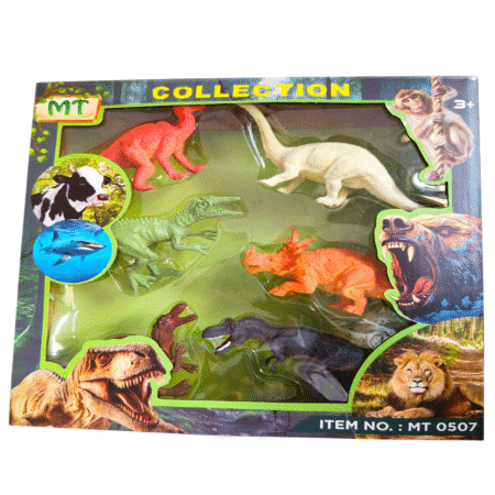 MT 6 pcs dinosaur set(rubber) for kids age(0-3Y)