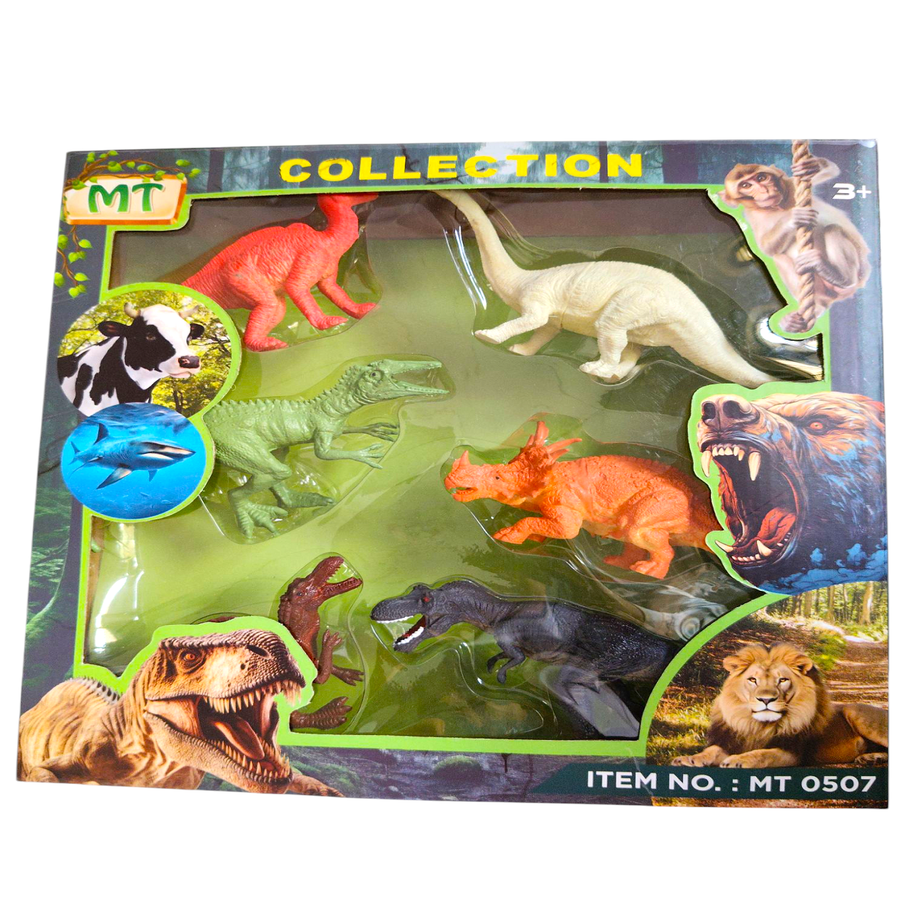 MT 6 pcs dinosaur set(rubber) for kids age(0-3Y)