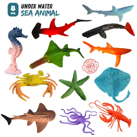 MT 12 pcs sea world animals set(rubber) for kids age(0-3Y)