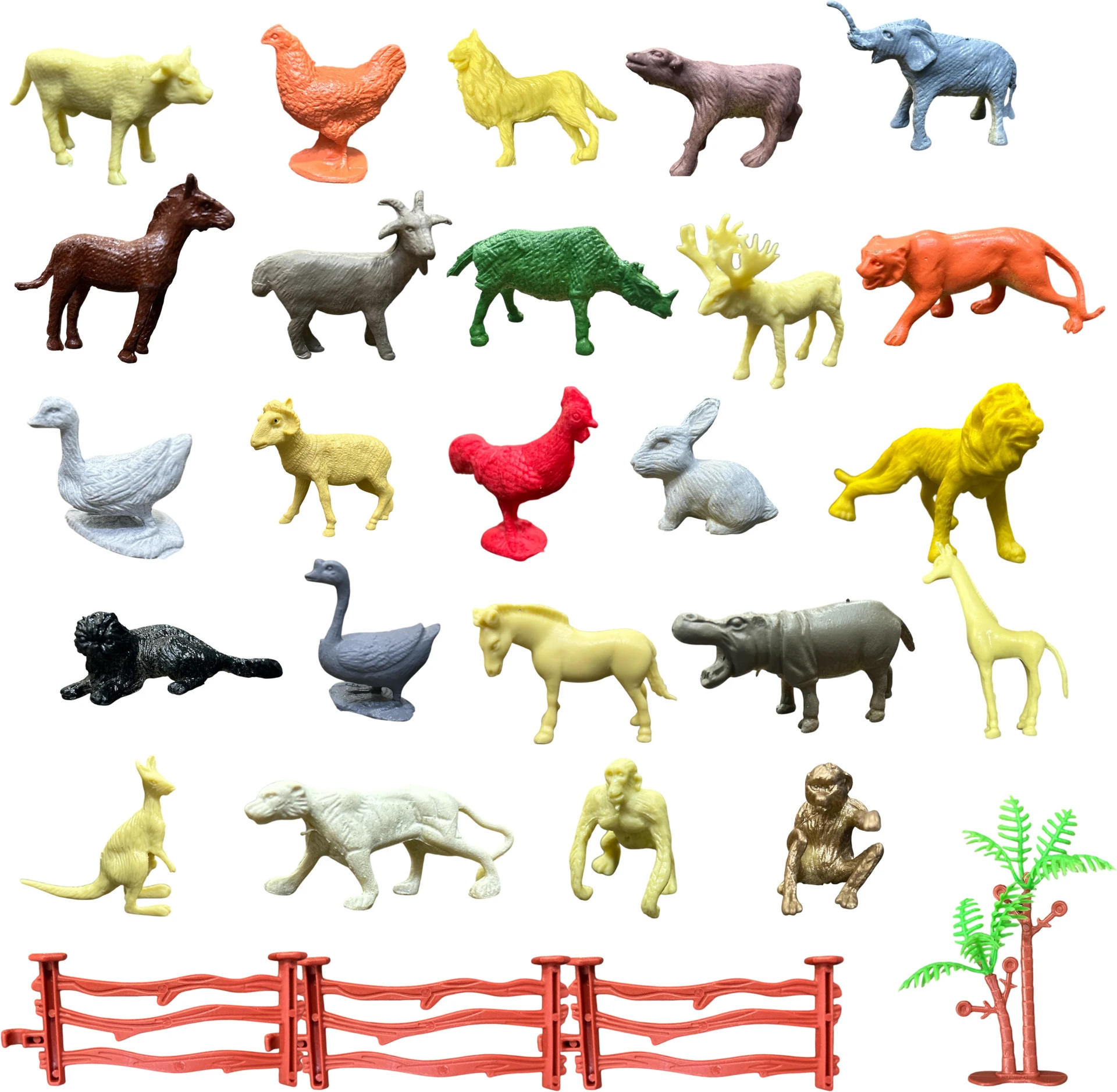 MT 28-Piece Mini Animal Toys Set | Farm & Jungle Figures | ZESTHOME