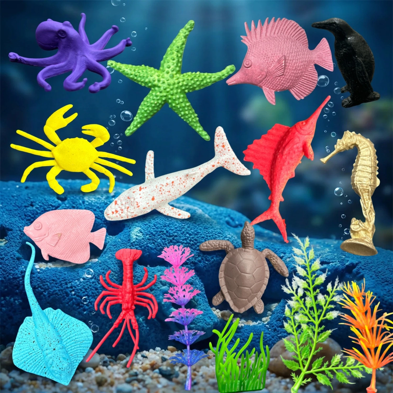 MT17-Piece Ocean Animal Toy Set | Realistic Sea Creature Figures