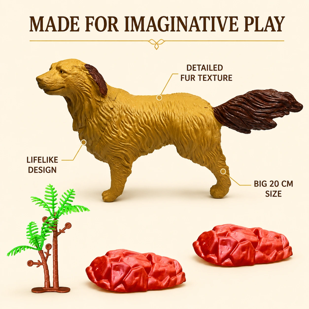 ZESTHOME Big Realistic Dog Toy Set for Kids – 4 Pieces - Image 3