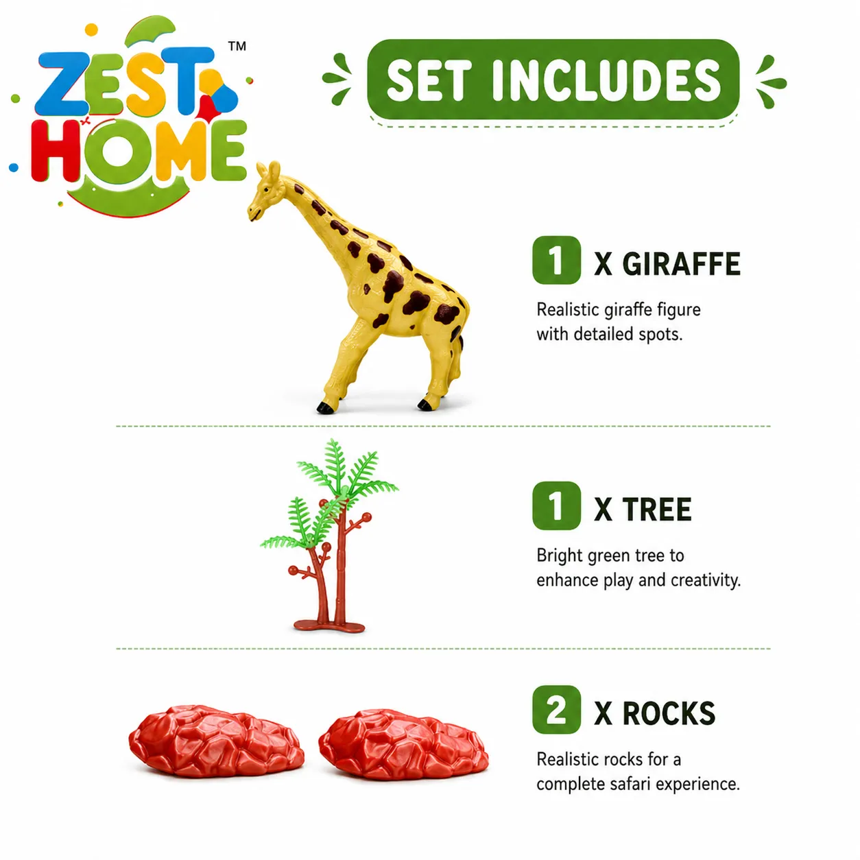 ZESTHOME Big Giraffe Toy Set for Kids – 4 Pieces | Ages 3+ - Image 4