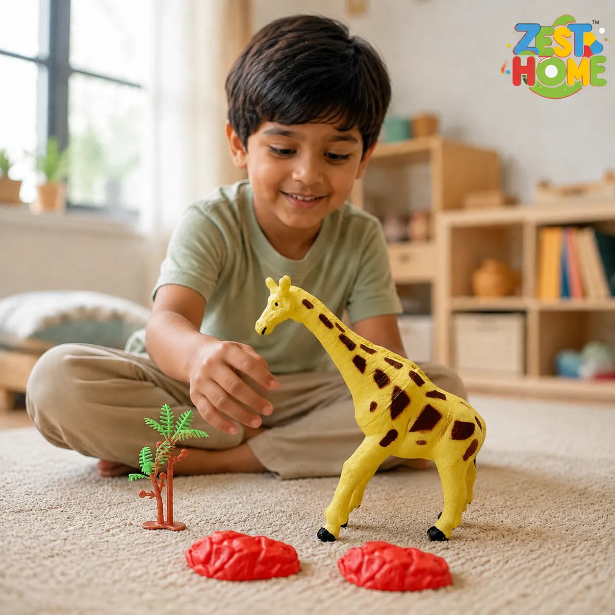 ZESTHOME Big Giraffe Toy Set for Kids – 4 Pieces | Ages 3+ - Image 2
