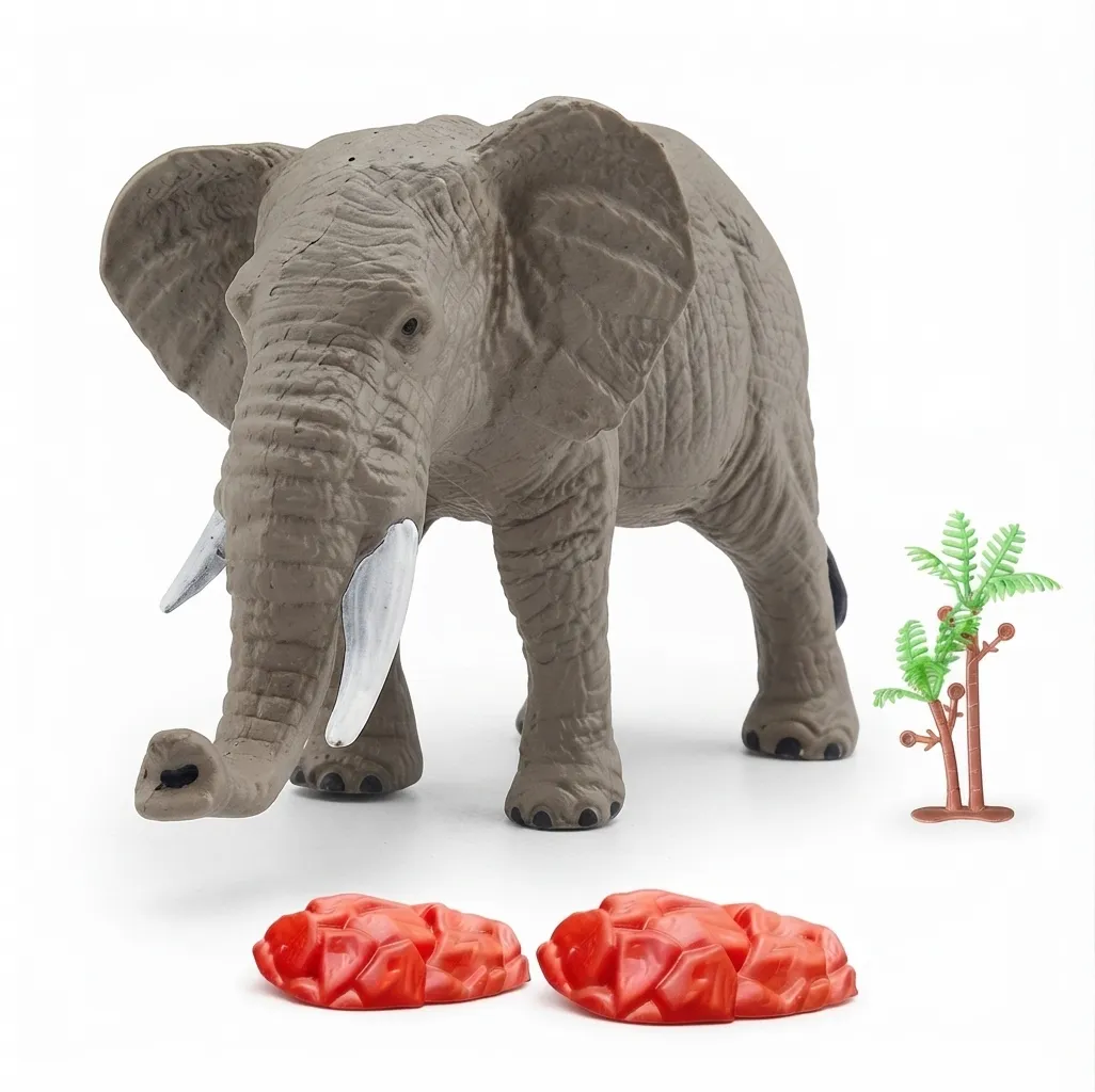 ZESTHOME Jumbo Realistic Elephant Toy Set – 4 Pieces