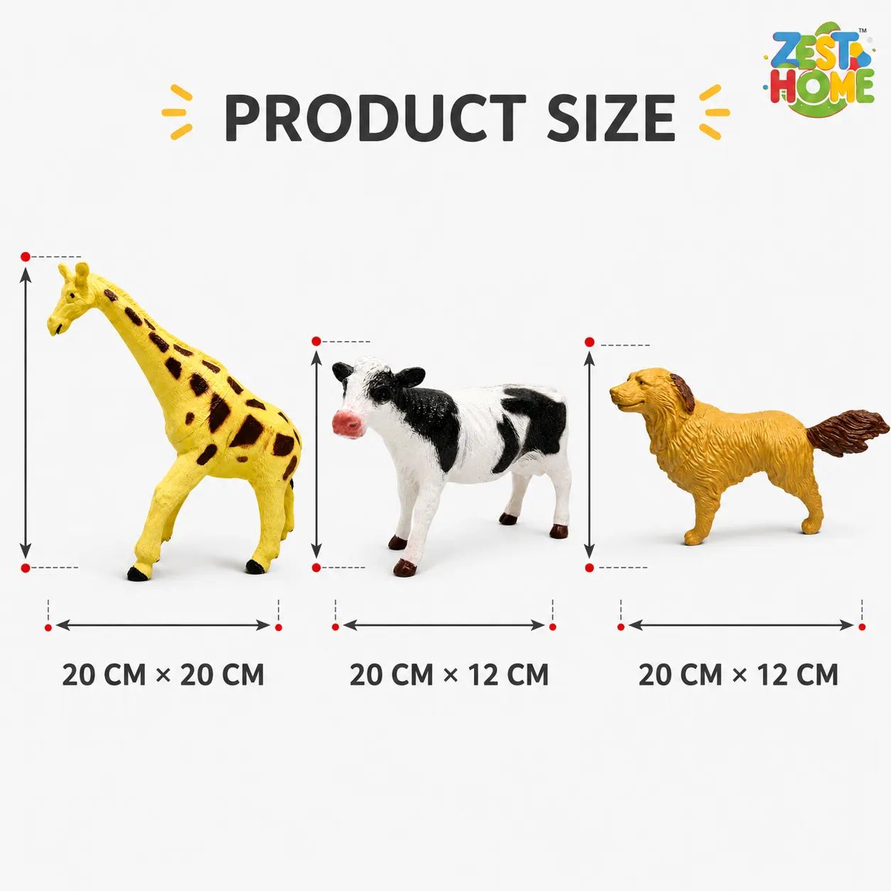 ZestHome Combo Big-Size Animal Toy Set for Kids – 3-Piece - Image 6