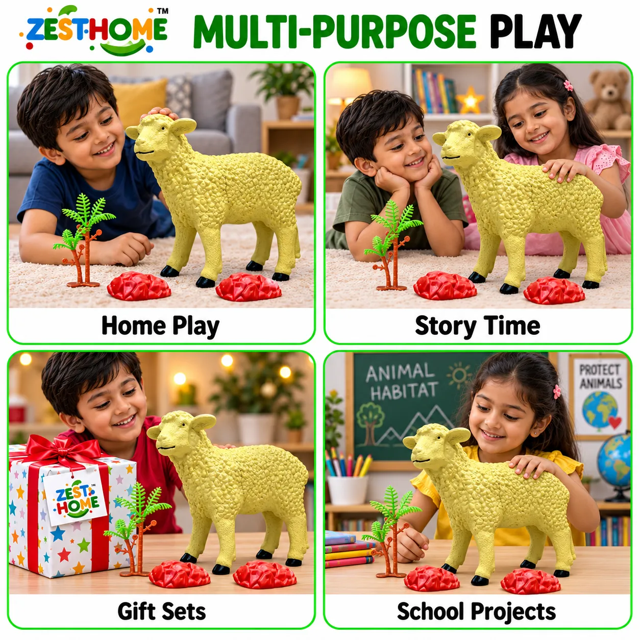 ZESTHOME Big Realistic Sheep Toy for Kids | Ages 3+ - Image 6