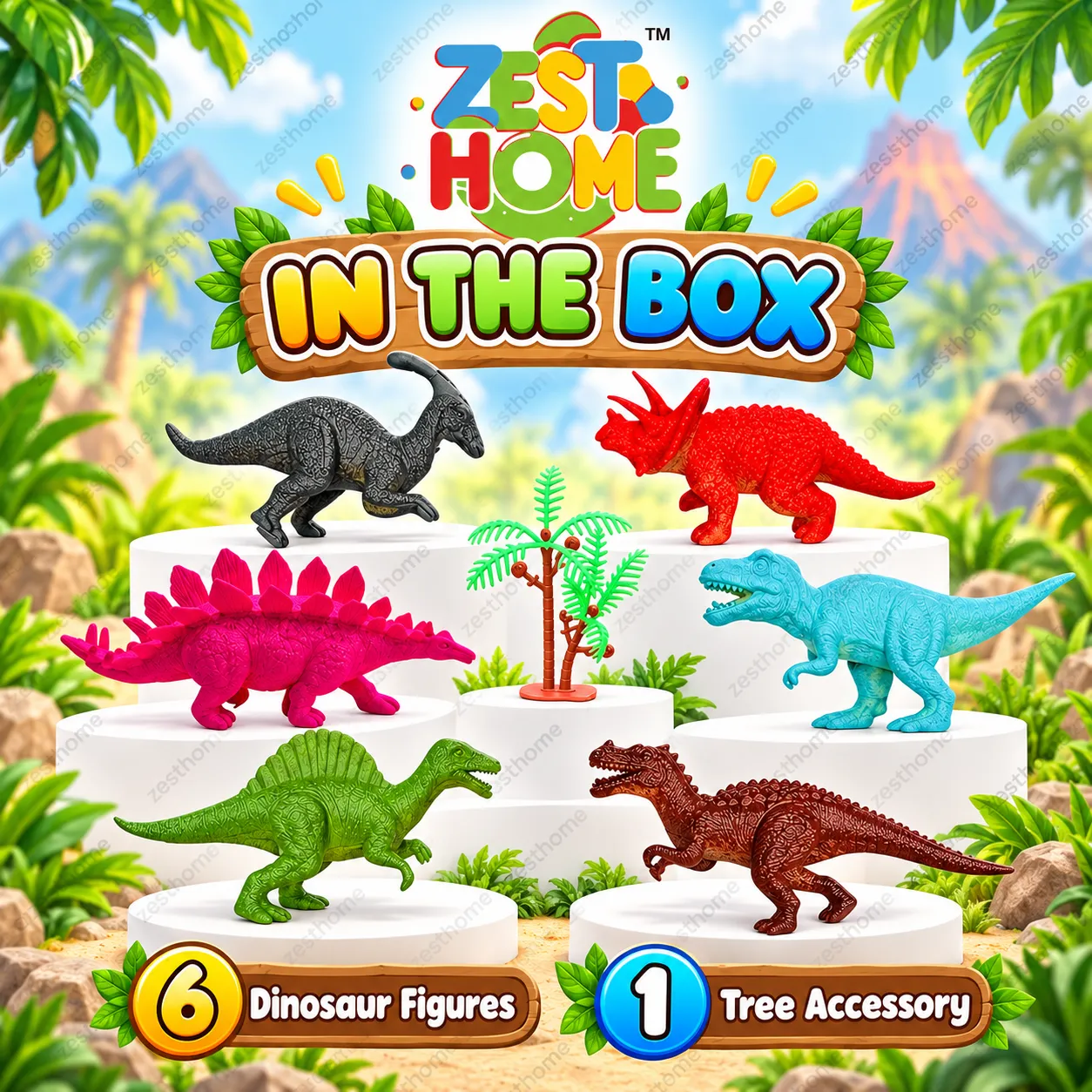 ZESTHOME 6 Small Dinosaur Toys for Kids, Ages 3+ - Image 5