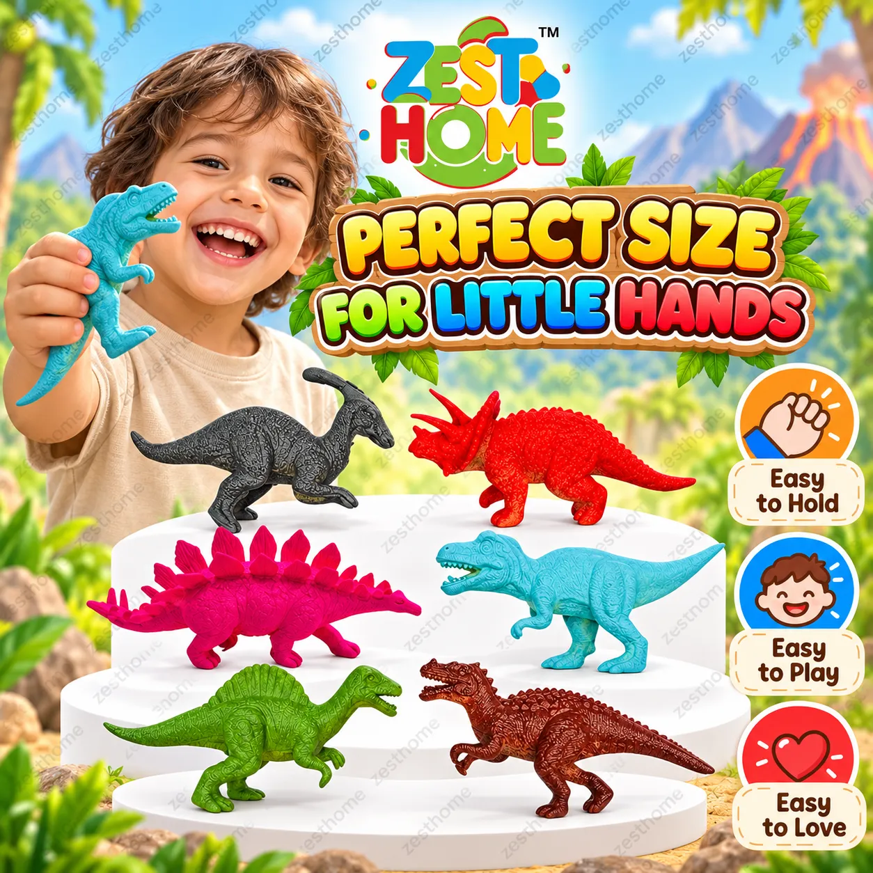 ZESTHOME 6 Small Dinosaur Toys for Kids, Ages 3+ - Image 4